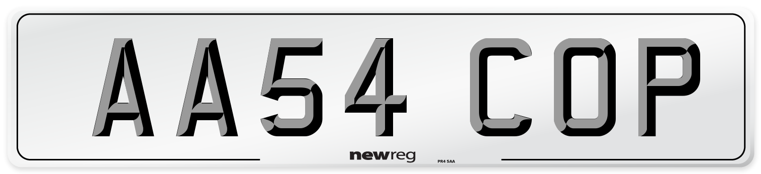 AA54 COP Number Plate from New Reg